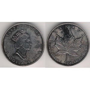 Kanada - 5 dollars 1993, 1 unca Ag