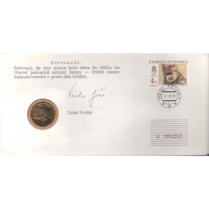 Mincovný dopis - prvý deň vydania 10 Kčs 1991 Štefánik 