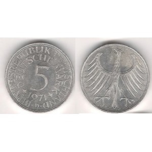 Nemecko - 5 mark 1971 D