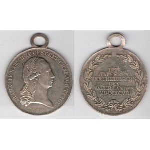 František I. -  Ag-medaila statočným obrancom vlasti v Tirolsku, 1797