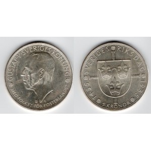5 Kronor 1935 G, patina !