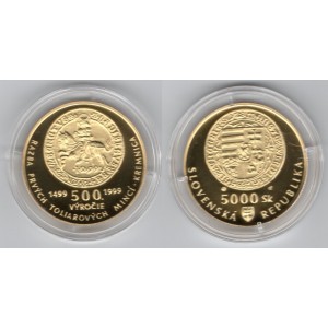 5000 Sk1999 - 500.výročie razby prvých toliarových mincí na Slovensku