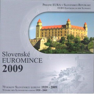 SOM 2009 - Slov.euromince 2009 Chládek, vsadená Ag-replika 5KS1939 