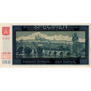100 K Hundert kronen 20.8.1940, séria 17A, 30A II.vydanie, perforácia SPECIMEN