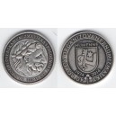Žetón 40 rokov organizovanej numizmatiky v Humennom 1974-2014, postriebrený patinovaný