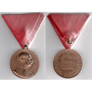 Jubilejná pamätná medaila na 50.výr.vlády FJ I.-červená stuha