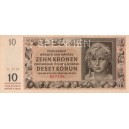 10 K Zehn kronen 8.7.1942, séria 25N, perforácia SPECIMEN